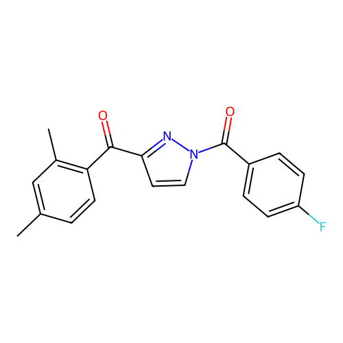3-(2,4-dimethylbenzoyl)-1-(4-fluorobenzoyl)-1H-pyrazole structure