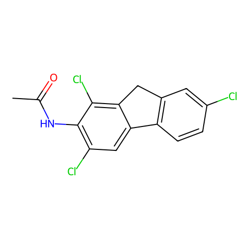 N-(1,3,7-trichloro-9H-fluoren-2-yl)acetamide structure