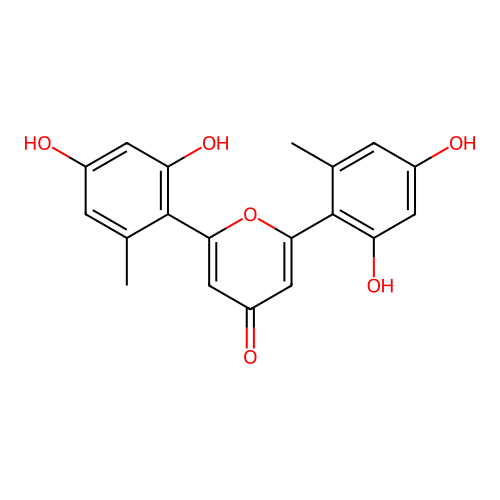 2,6-Bis(2,4-dihydroxy-6-methylphenyl)-4h-pyran-4-one structure