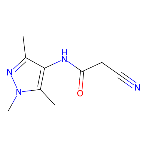2-cyano-N-(1,3,5-trimethylpyrazol-4-yl)acetamide structure
