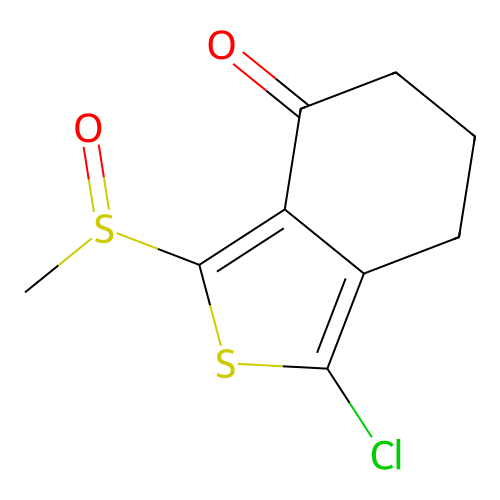 1-chloro-3-methylsulfinyl-6,7-dihydro-5H-2-benzothiophen-4-one structure