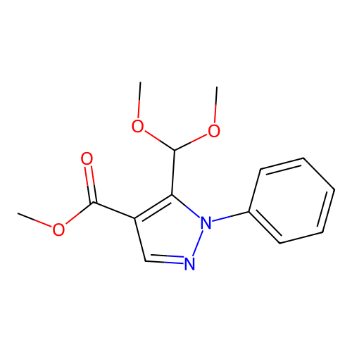 5-Dimethoxymethyl-1-phenyl-1H-pyrazole-4-carboxylic acid methyl ester structure