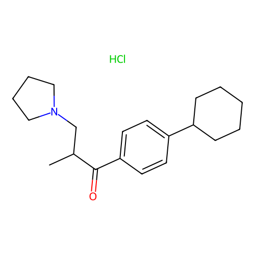 1-Propanone, 1-(4-cyclohexylphenyl)-2-methyl-3-(1-pyrrolidinyl)-, hydrochloride structure