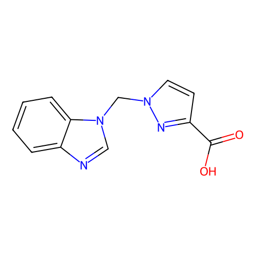 1-(1H-benzimidazol-1-ylmethyl)-1H-pyrazole-3-carboxylic acid structure