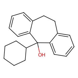 5H-DIBENZO(a,d)CYCLOHEPTEN-5-OL, 10,11-DIHYDRO-5-CYCLOHEXYL- structure