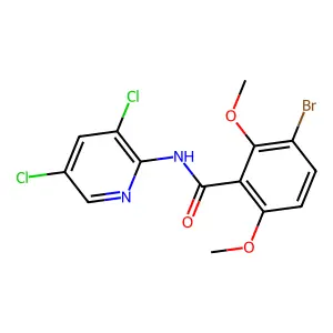 Benzamide, 3-bromo-N-(3,5-dichloro-2-pyridinyl)-2,6-dimethoxy- structure