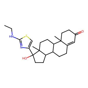 Androst-4-en-3-one, 17-beta-(2-(ethylamino)-4-thiazolyl)-17-alpha-hydroxy- structure