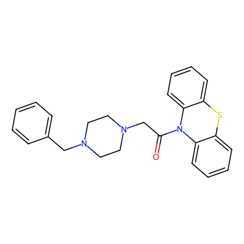 10-[(4-benzyl-1-piperazinyl)acetyl]-10H-phenothiazine structure