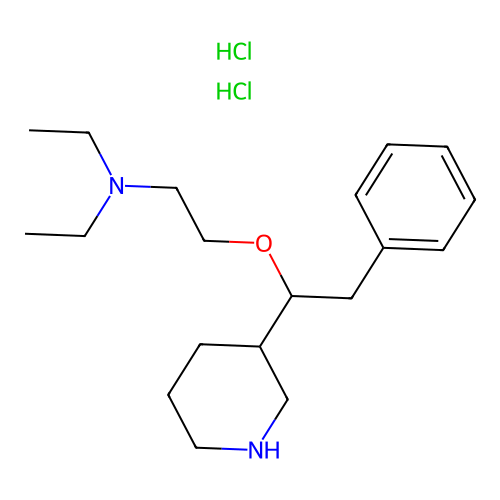 Piperidine, 3-(alpha-(2-(diethylamino)ethoxy)phenethyl)-, dihydrochloride structure