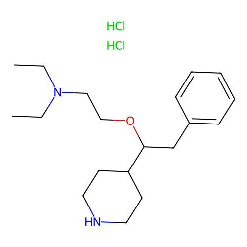 Piperidine, 4-(alpha-(2-(diethylamino)ethoxy)phenethyl)-, dihydrochloride structure