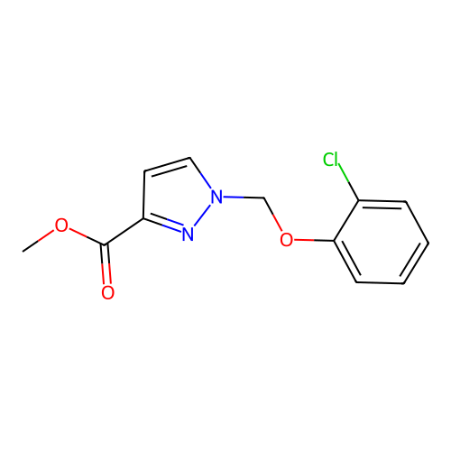 methyl 1-[(2-chlorophenoxy)methyl]-1H-pyrazole-3-carboxylate structure