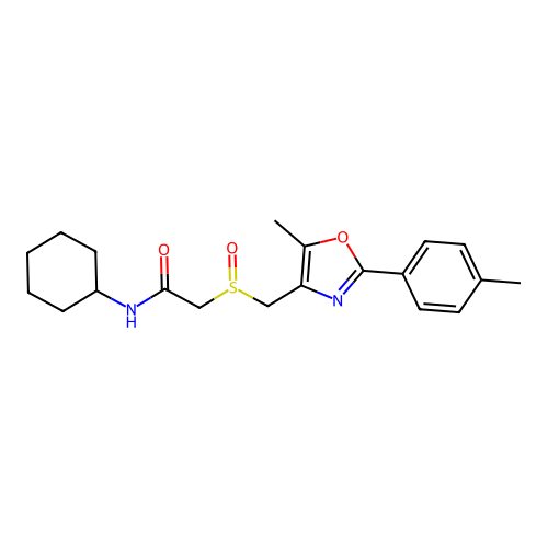 N-Cyclohexyl-2-(((5-methyl-2-(p-tolyl)oxazol-4-yl)methyl)sulfinyl)acetamide structure