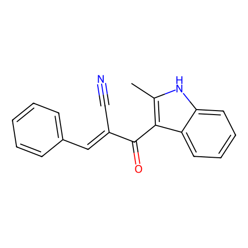 (2E)-2-(2-Methyl-1H-indole-3-carbonyl)-3-phenylprop-2-enenitrile structure