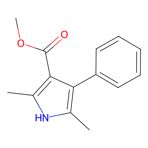 methyl 2,5-dimethyl-4-phenyl-1H-pyrrole-3-carboxylate structure