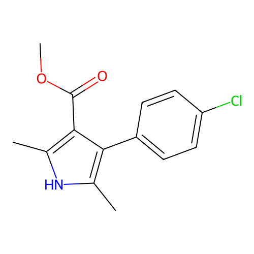 methyl 4-(4-chlorophenyl)-2,5-dimethyl-1H-pyrrole-3-carboxylate structure