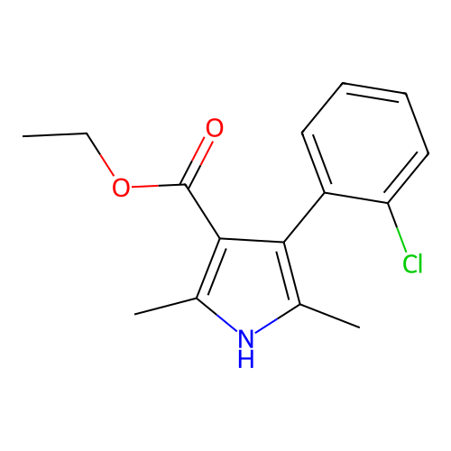 1H-Pyrrole-3-carboxylicacid,4-(2-chlorophenyl)-2,5-dimethyl-,ethylester(9CI) structure