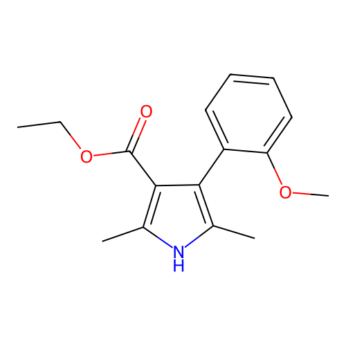 ethyl 4-(2-methoxyphenyl)-2,5-dimethyl-1H-pyrrole-3-carboxylate structure