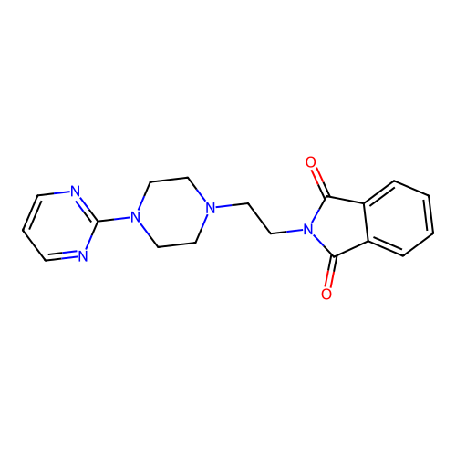 2-[2-(4-Pyrimidin-2-ylpiperazin-1-yl)ethyl]isoindole-1,3-dione structure