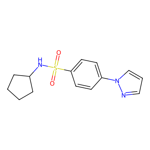 N-cyclopentyl-4-(1H-pyrazol-1-yl)benzenesulfonamide structure
