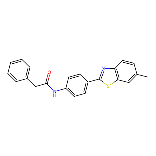 N-[4-(6-methyl-1,3-benzothiazol-2-yl)phenyl]-2-phenylacetamide structure