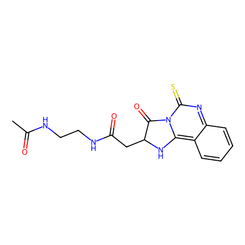 N-(2-acetamidoethyl)-2-{3-oxo-5-sulfanylidene-2H,3H,5H,6H-imidazo[1,2-c]quinazolin-2-yl}acetamide structure