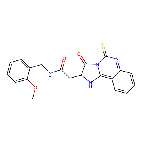 N-[(2-methoxyphenyl)methyl]-2-{3-oxo-5-sulfanylidene-2H,3H,5H,6H-imidazo[1,2-c]quinazolin-2-yl}acetamide structure