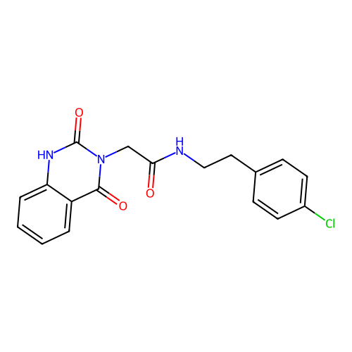 N-[2-(4-chlorophenyl)ethyl]-2-(2,4-dioxo-1H-quinazolin-3-yl)acetamide structure