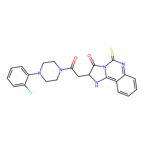2-(2-(4-(2-fluorophenyl)piperazin-1-yl)-2-oxoethyl)-5-thioxo-5,6-dihydroimidazo[1,2-c]quinazolin-3(2H)-one structure
