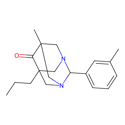5-Methyl-2-(3-methylphenyl)-7-propyl-1,3-diazatricyclo[3.3.1.1~3,7~]decan-6-one structure