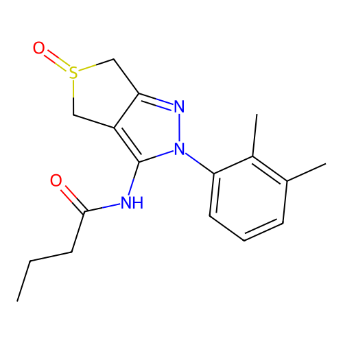 N-(2-(2,3-dimethylphenyl)-5-oxido-4,6-dihydro-2H-thieno[3,4-c]pyrazol-3-yl)butyramide structure