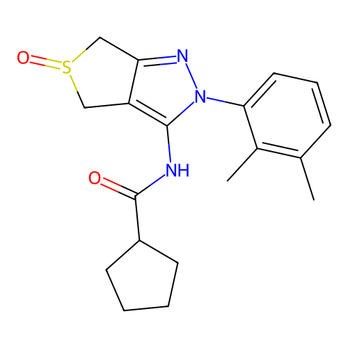 N-(2-(2,3-dimethylphenyl)-5-oxido-4,6-dihydro-2H-thieno[3,4-c]pyrazol-3-yl)cyclopentanecarboxamide structure