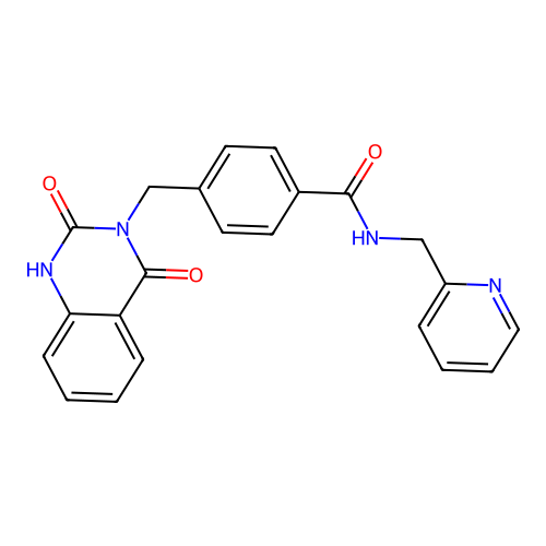 4-[(2,4-dioxo-1H-quinazolin-3-yl)methyl]-N-(pyridin-2-ylmethyl)benzamide structure