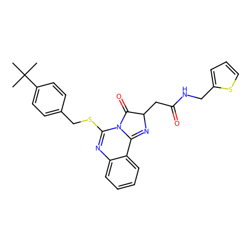 2-(5-{[(4-tert-butylphenyl)methyl]sulfanyl}-3-oxo-2H,3H-imidazo[1,2-c]quinazolin-2-yl)-N-[(thiophen-2-yl)methyl]acetamide structure