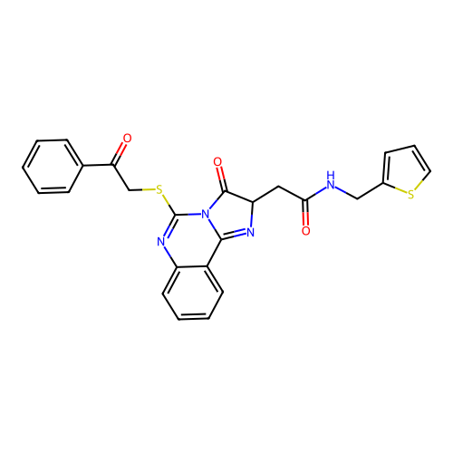 2-{3-oxo-5-[(2-oxo-2-phenylethyl)sulfanyl]-2H,3H-imidazo[1,2-c]quinazolin-2-yl}-N-[(thiophen-2-yl)methyl]acetamide structure