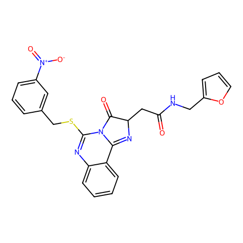 N-[(furan-2-yl)methyl]-2-(5-{[(3-nitrophenyl)methyl]sulfanyl}-3-oxo-2H,3H-imidazo[1,2-c]quinazolin-2-yl)acetamide structure