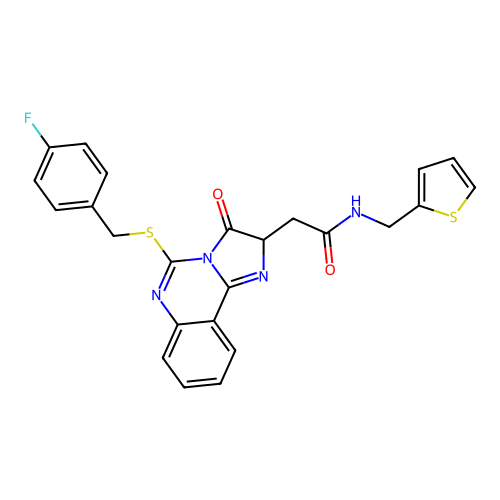 2-(5-{[(4-fluorophenyl)methyl]sulfanyl}-3-oxo-2H,3H-imidazo[1,2-c]quinazolin-2-yl)-N-[(thiophen-2-yl)methyl]acetamide structure