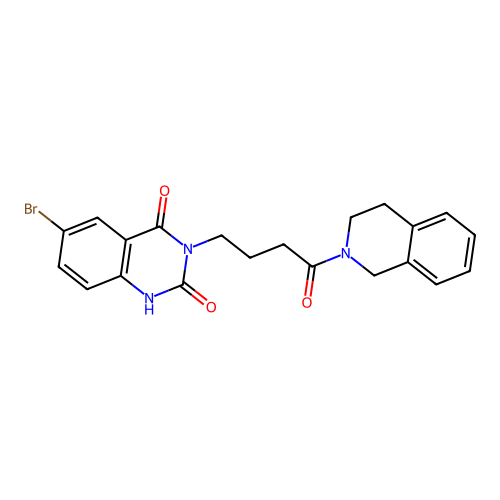 6-bromo-3-(4-(3,4-dihydroisoquinolin-2(1H)-yl)-4-oxobutyl)quinazoline-2,4(1H,3H)-dione structure