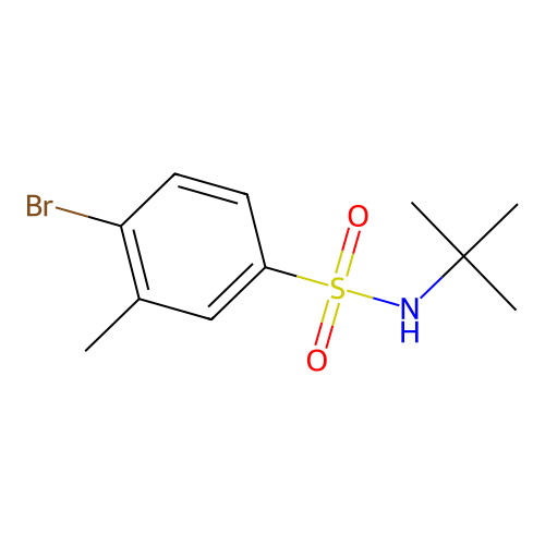 4-bromo-N-tert-butyl-3-methylbenzenesulfonamide structure
