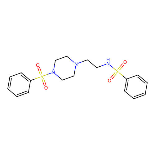 N-{2-[4-(phenylsulfonyl)piperazin-1-yl]ethyl}benzenesulfonamide structure