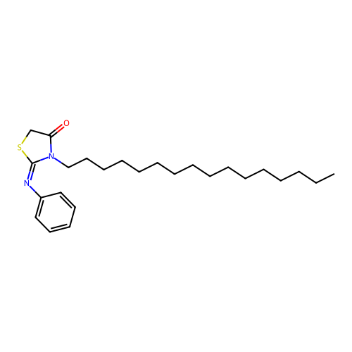 3-Hexadecyl-2-phenylimino-4-thiazolidinone structure