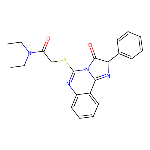 N,N-diethyl-2-({3-oxo-2-phenyl-2H,3H-imidazo[1,2-c]quinazolin-5-yl}sulfanyl)acetamide structure