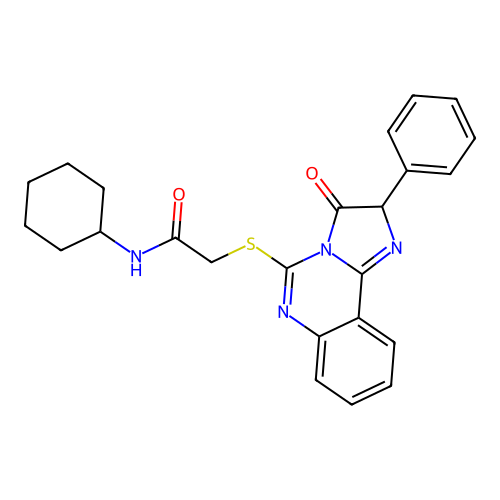 N-cyclohexyl-2-({3-oxo-2-phenyl-2H,3H-imidazo[1,2-c]quinazolin-5-yl}sulfanyl)acetamide structure