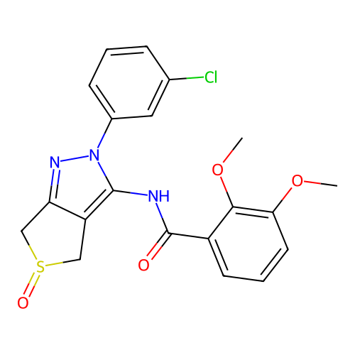 N-(2-(3-chlorophenyl)-5-oxido-4,6-dihydro-2H-thieno[3,4-c]pyrazol-3-yl)-2,3-dimethoxybenzamide structure