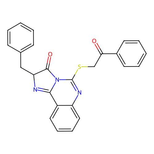2-benzyl-5-phenacylsulfanyl-2H-imidazo[1,2-c]quinazolin-3-one structure