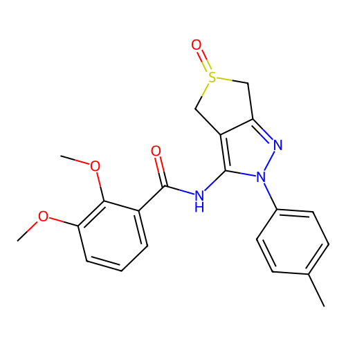 2,3-dimethoxy-N-(5-oxido-2-(p-tolyl)-4,6-dihydro-2H-thieno[3,4-c]pyrazol-3-yl)benzamide structure