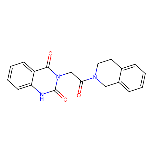 3-[2-(3,4-dihydro-1H-isoquinolin-2-yl)-2-oxoethyl]-1H-quinazoline-2,4-dione structure