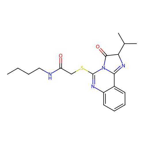 N-butyl-2-{[3-oxo-2-(propan-2-yl)-2H,3H-imidazo[1,2-c]quinazolin-5-yl]sulfanyl}acetamide structure