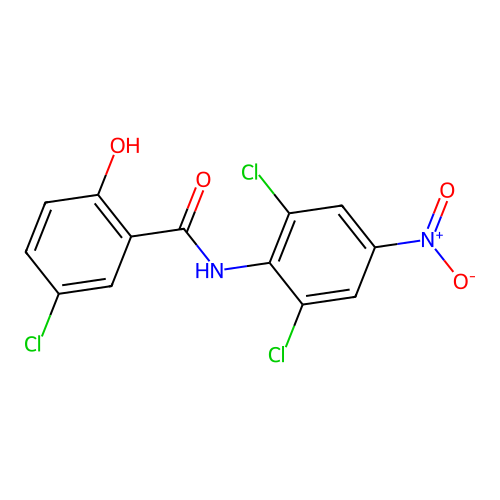 5-chloro-N-(2,6-dichloro-4-nitrophenyl)-2-hydroxybenzamide structure