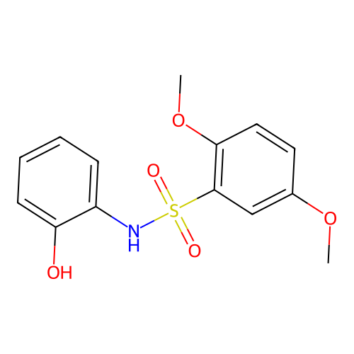 N-(2-hydroxyphenyl)-2,5-dimethoxybenzenesulfonamide structure