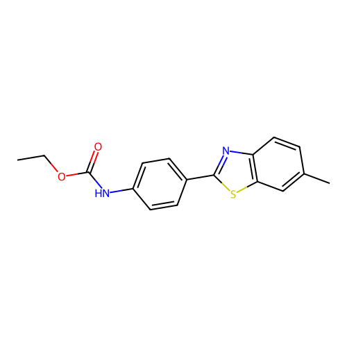 ethyl N-[4-(6-methyl-1,3-benzothiazol-2-yl)phenyl]carbamate structure
